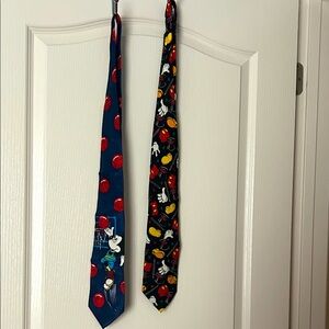 Set of 2 Disney Mickey Inc Red Silk Ties!